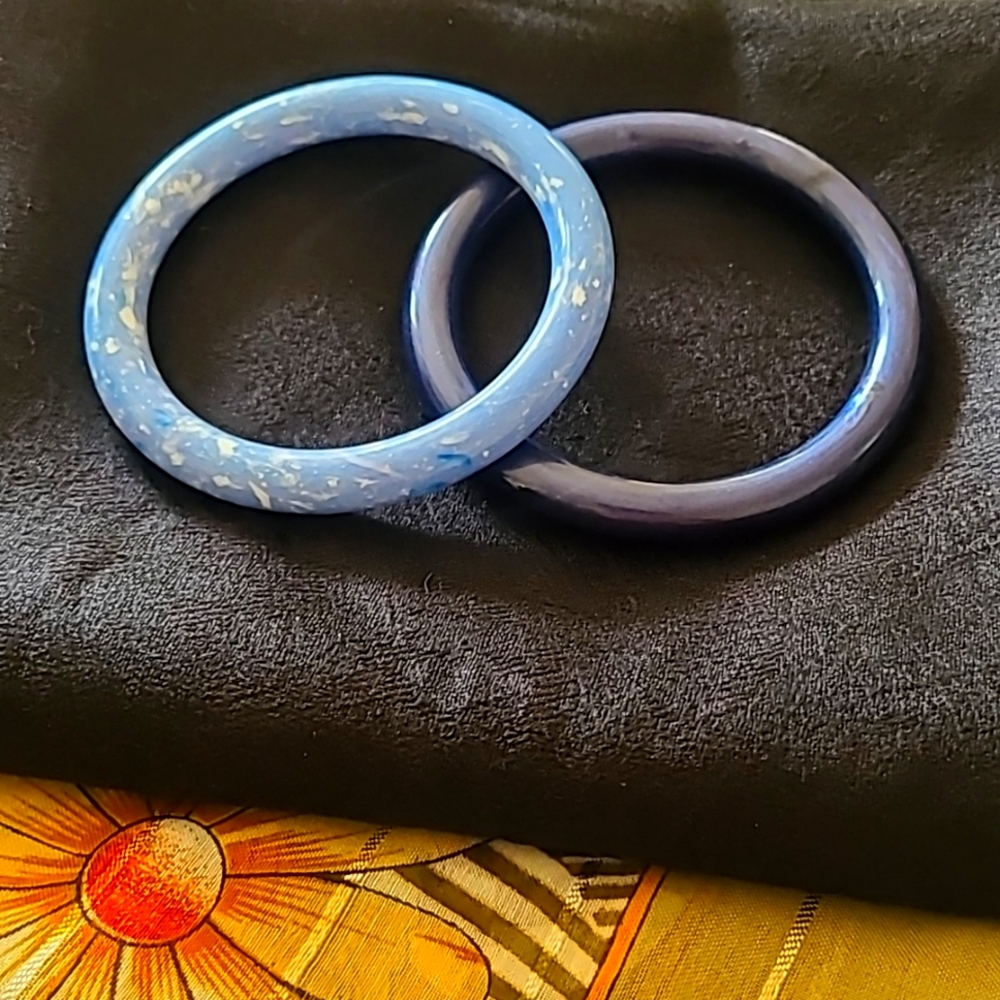 Two Vintage Plastic Bangle Bracelets - image 1